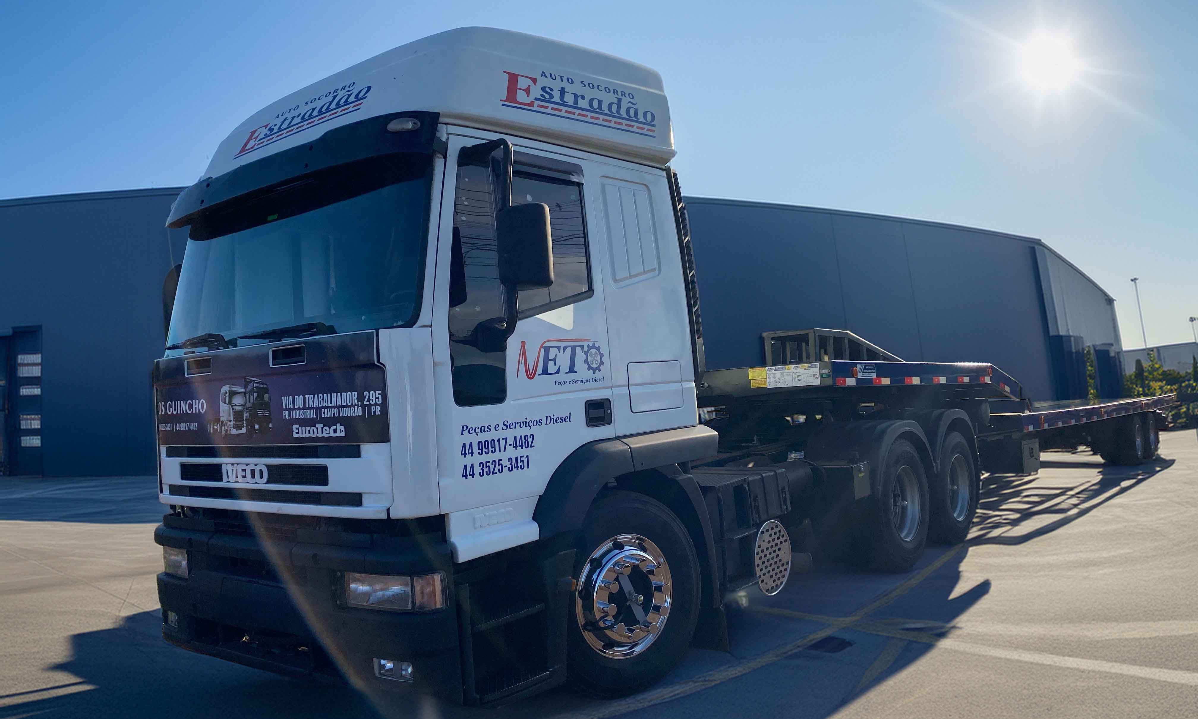Guincho para veículos pesados Auto Socorro Estradão em serviço - Guincho 24h Campo Mourão